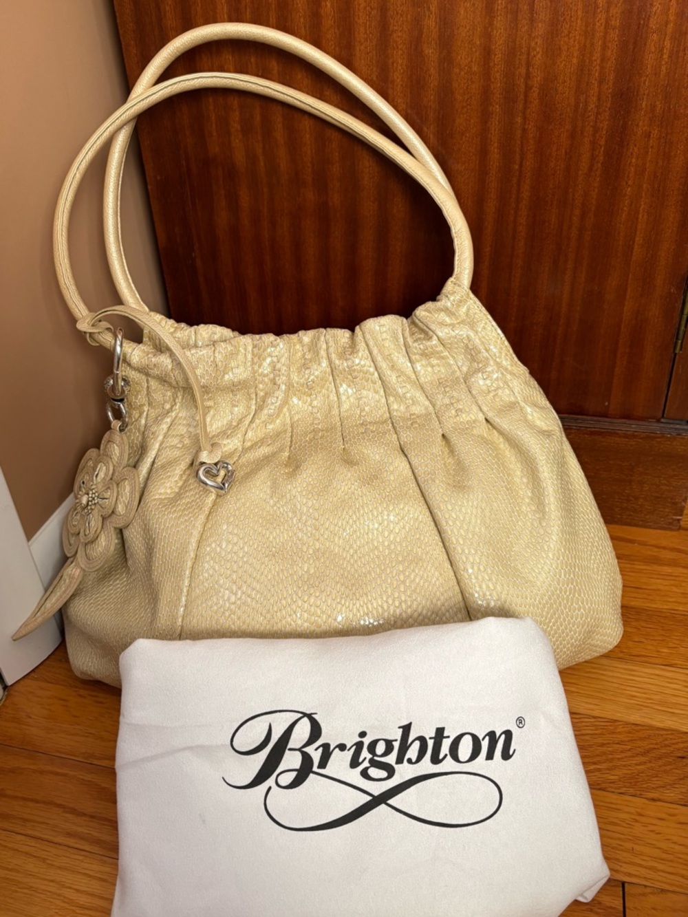 Brighton Breelin Pebbled Snakeskin Leather Shoulder Handbag